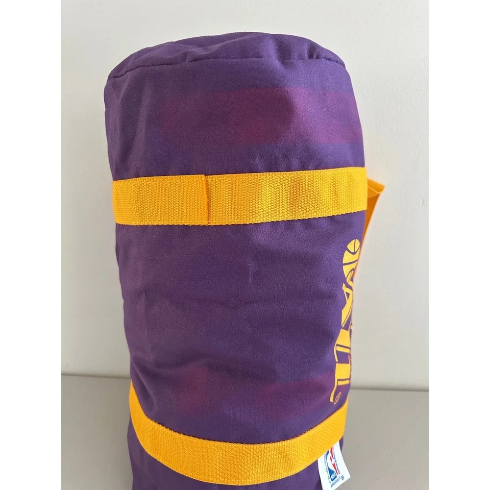 Vintage 80s Utah Jazz NBA Mini Duffle Bag Purple Gold Note Canvas Travel Gym Bag